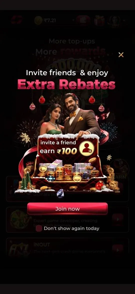 IN7 Game App official interface on Android mobile device
